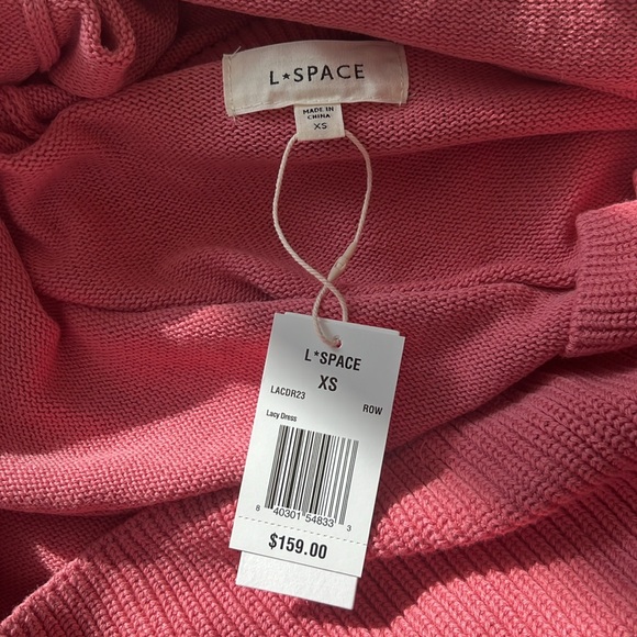 NWT L*Space Lacy Dress Long Sleeved Mini Dress in Pink Size XS - Picture 5 of 6